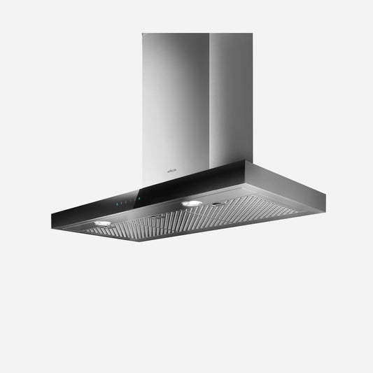 ELICA MEZZANO Wall Mount Range Hood 36" wide - 600CFM in Stainless Steel On Black - EMZ636S3
