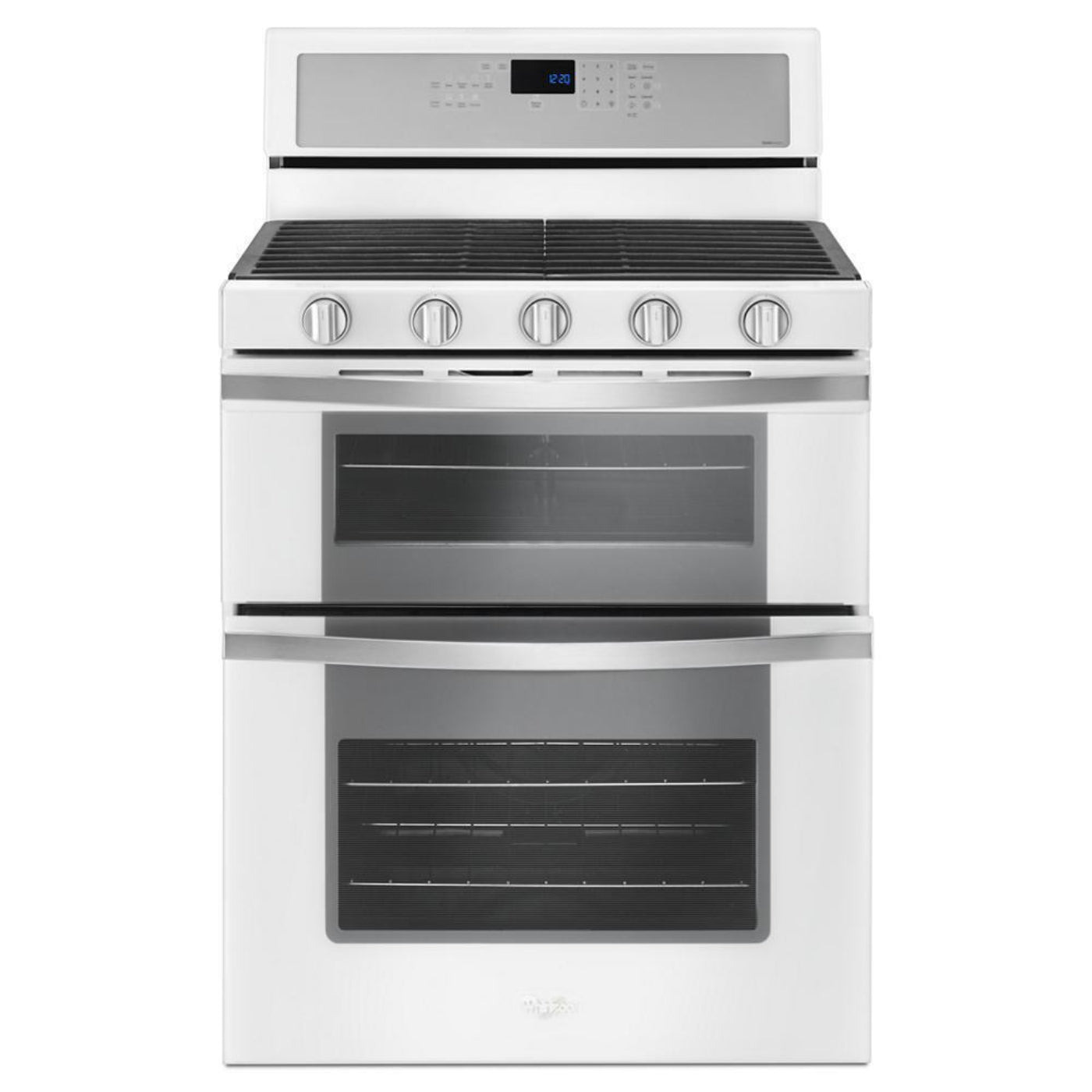 WHIRLPOOL 6.0 Cu. Ft. Gas Double Oven Range with EZ-2-Lift Hinged Grates White - WGG745S0FH