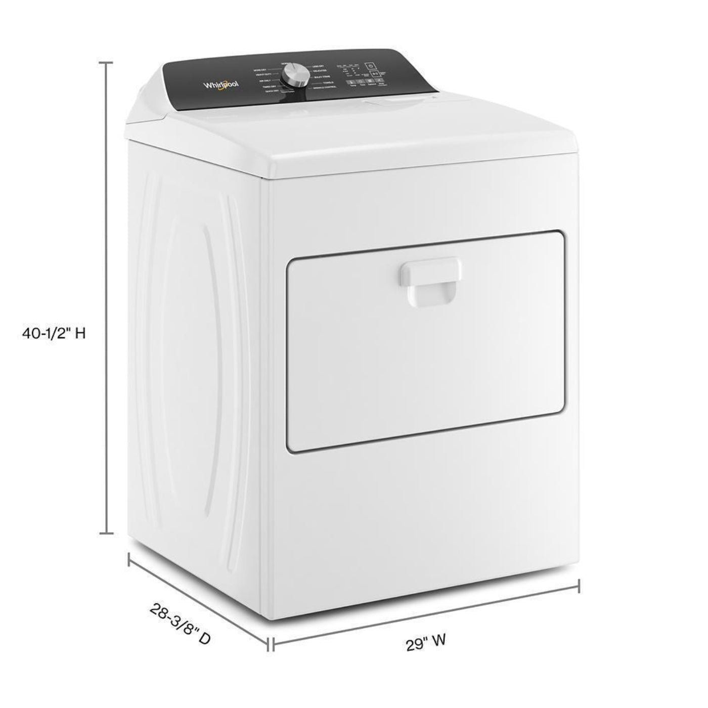 WHIRLPOOL 7.0 Cu. Ft. Long Vent Gas Moisture Sensing Dryer White - WGD500RLW