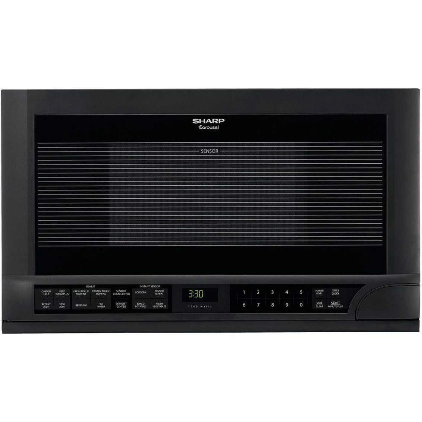 SHARP 1.5 cu. ft. 1100W Black Sharp Over-the-Counter Carousel Microwave Oven - R1210TY