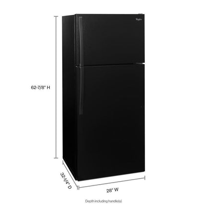 WHIRLPOOL 28-inch Wide Top Freezer Refrigerator - 14 cu. ft. Black - WRT314TFDB