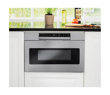 SHARP 24 in. 1.2 cu. ft. 950W Sharp in Stainless Steel Microwave Drawer Oven - SMD2470ASY