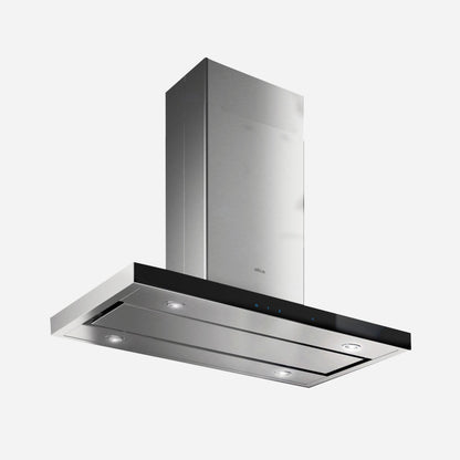 ELICA ESL642S3 SALICE Island Range Hood 42" wide - 600CFM in Stainless Steel On Black - ESL642S3