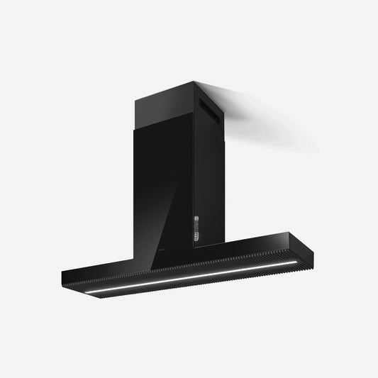 ELICA HAIKU IS Island Range Hood 48" wide - 600CFM Black in Stainless Steel - EHI648BL