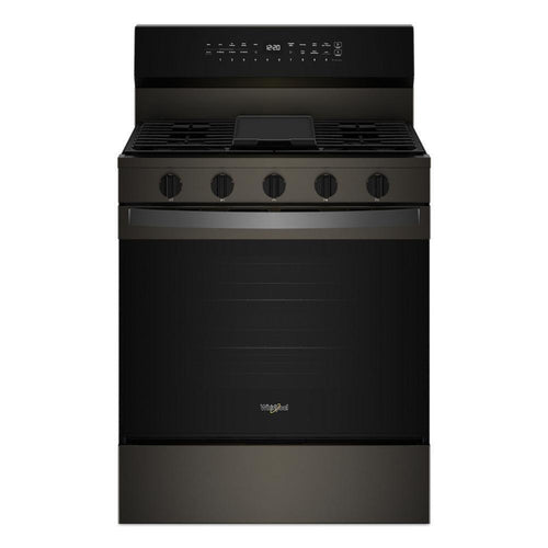 WHIRLPOOL 30-inch Smart Gas Range with Air Cooking Technology, No Preheat Air Fry, Steam/Self Clean and High Speed Preheat Black in Stainless Steel - WFGS7530RV