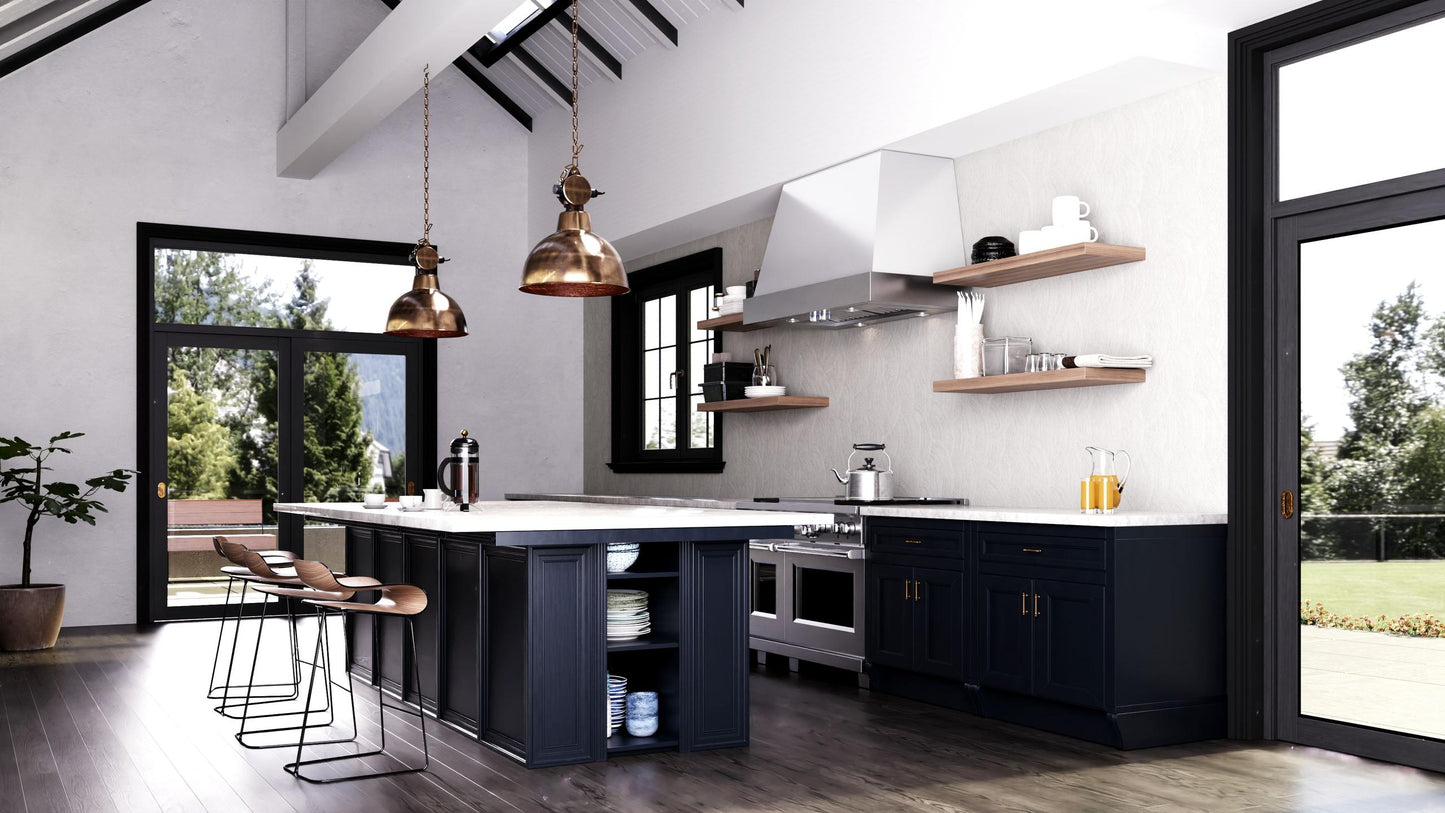 ELICA TORINO Range Hood wide - CFM in Stainless Steel On White - ETNX48WH