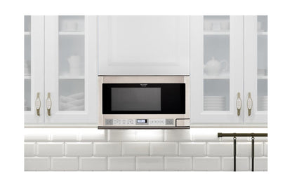 SHARP 1.5 cu. ft. 1100W in Stainless Steel Sharp Over-the-Counter Carousel Microwave Oven - R1214TY