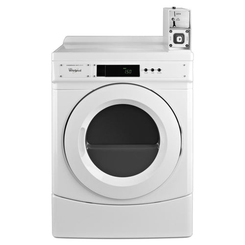 WHIRLPOOL COMMERCIAL 27" Commercial Electric Front-Load Dryer Featuring Factory-Installed Coin Drop with Coin Box White - CED9150GW