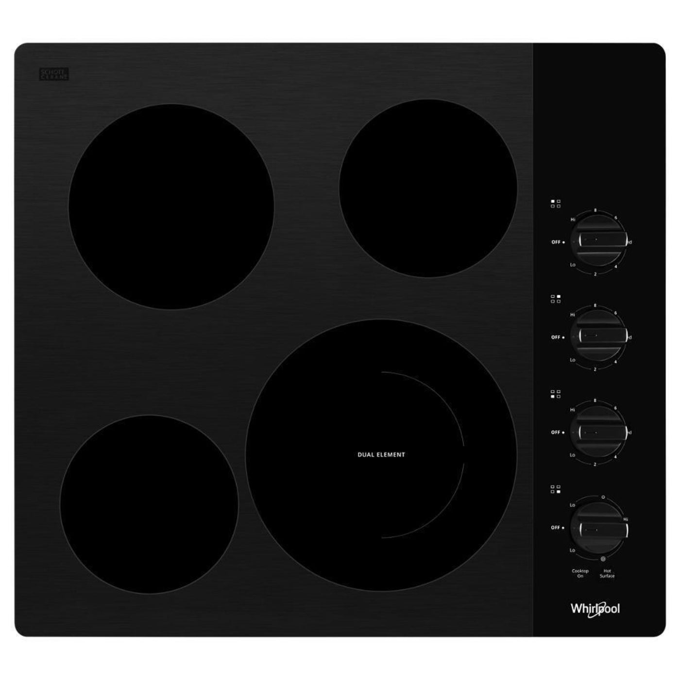 WHIRLPOOL 24-inch Compact Electric Ceramic Glass Cooktop Black - WCE55US4HB