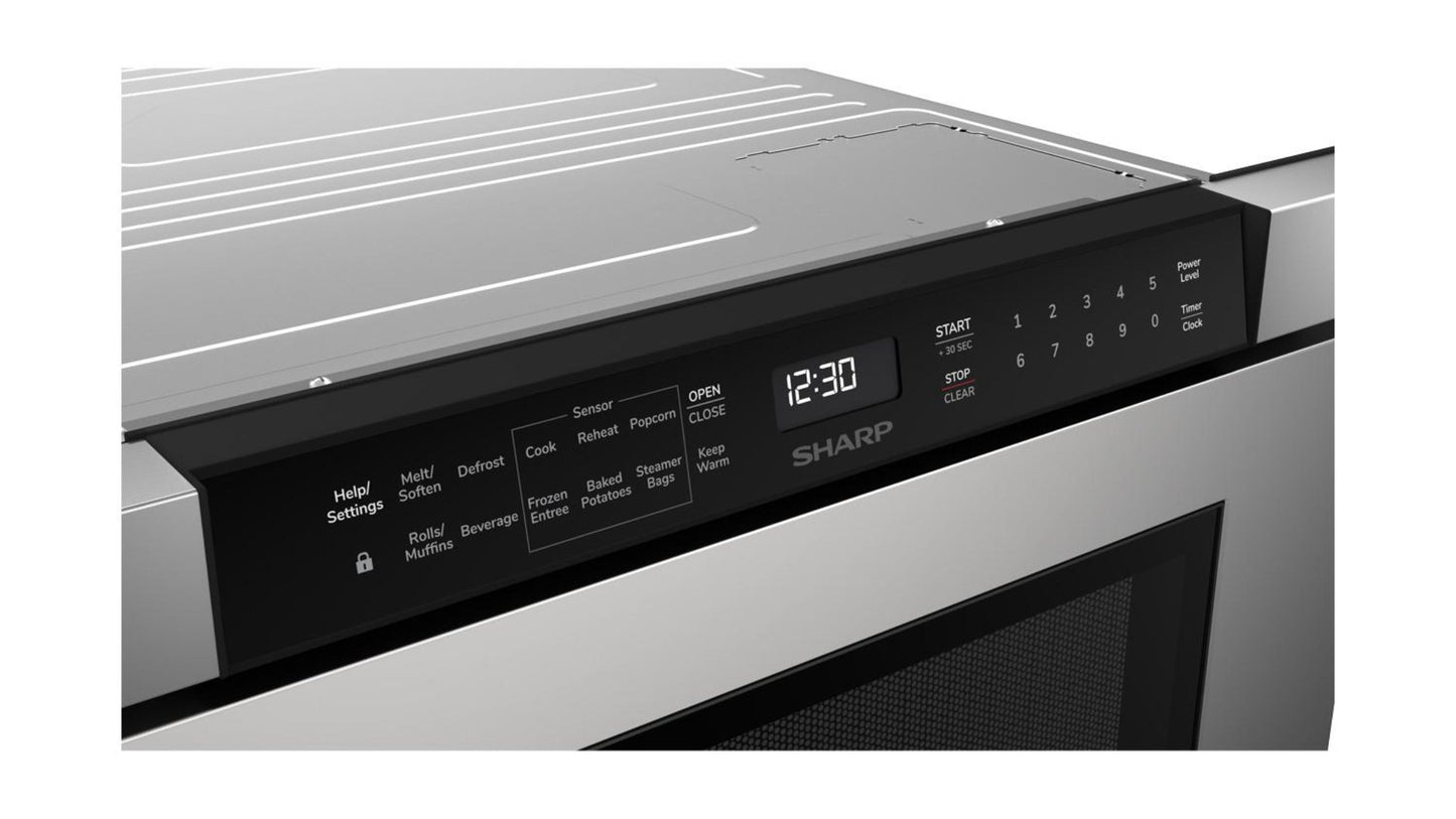 SHARP 24 in. 1.2 cu. ft. Built-In in Stainless Steel Microwave Drawer Oven - SMD2440JS-CLR