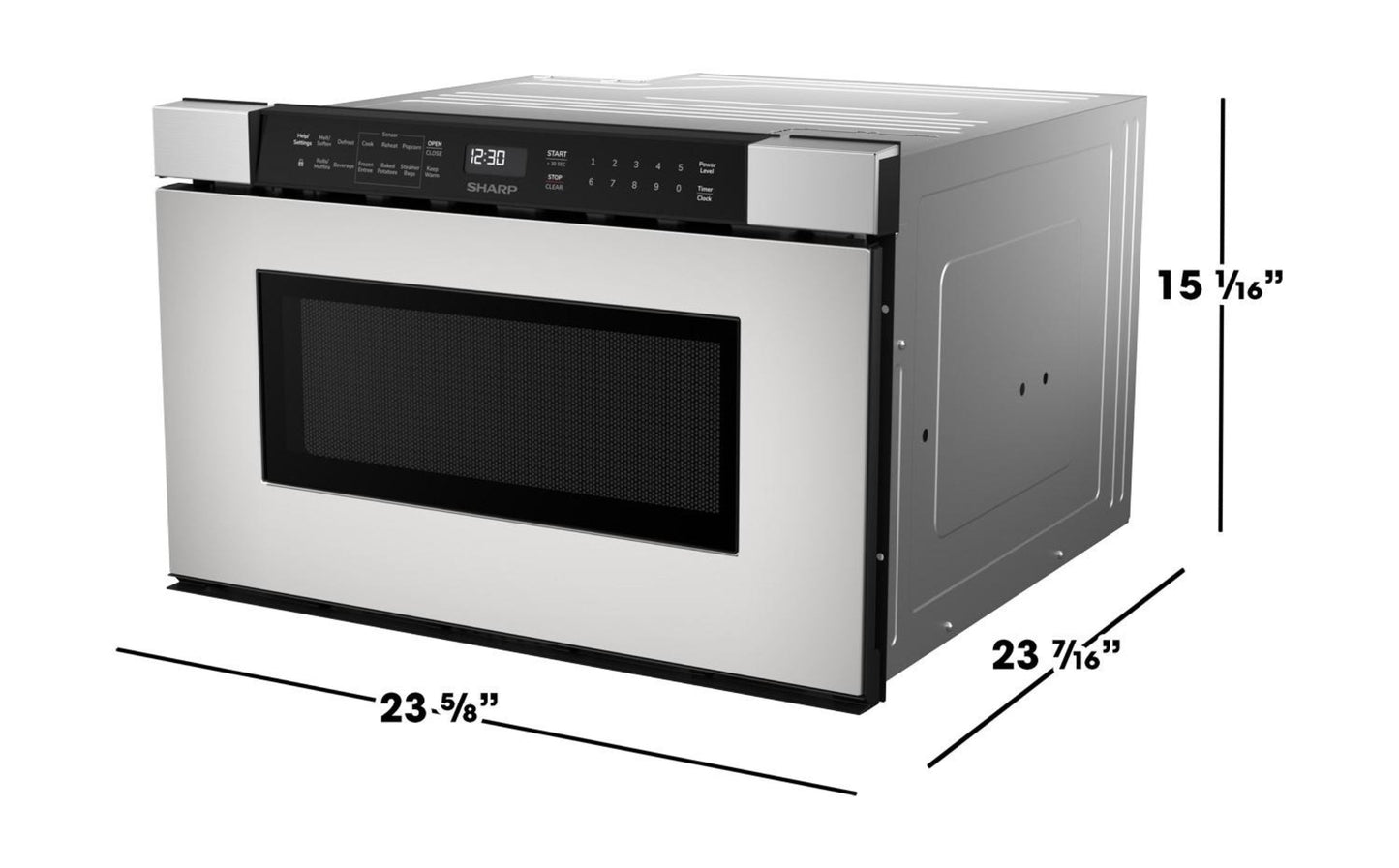 SHARP 24 in. 1.2 cu. ft. Built-In in Stainless Steel Microwave Drawer Oven - SMD2440JS-CLR