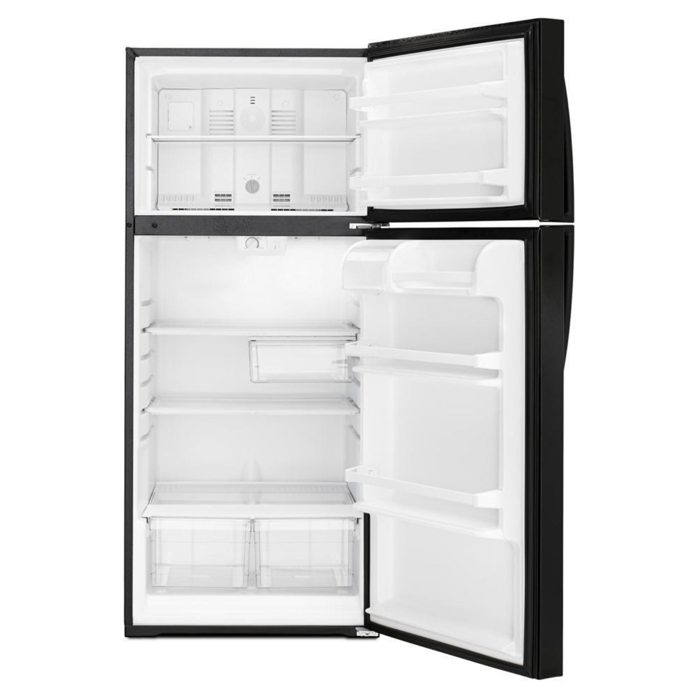 WHIRLPOOL 28-inch Wide Top Freezer Refrigerator - 14 cu. ft. Black - WRT314TFDB