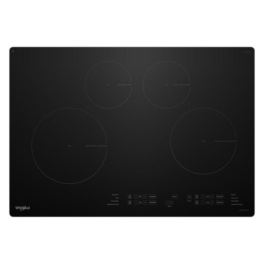 WHIRLPOOL 30" Induction Cooktop with WipeClean Coating - 4 Elements Black - WCIT6030SB