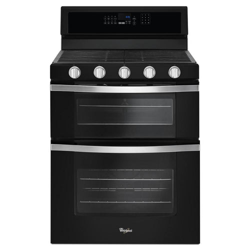 WHIRLPOOL 6.0 Cu. Ft. Gas Double Oven Range with EZ-2-Lift™ Hinged Grates Black - WGG745S0FE