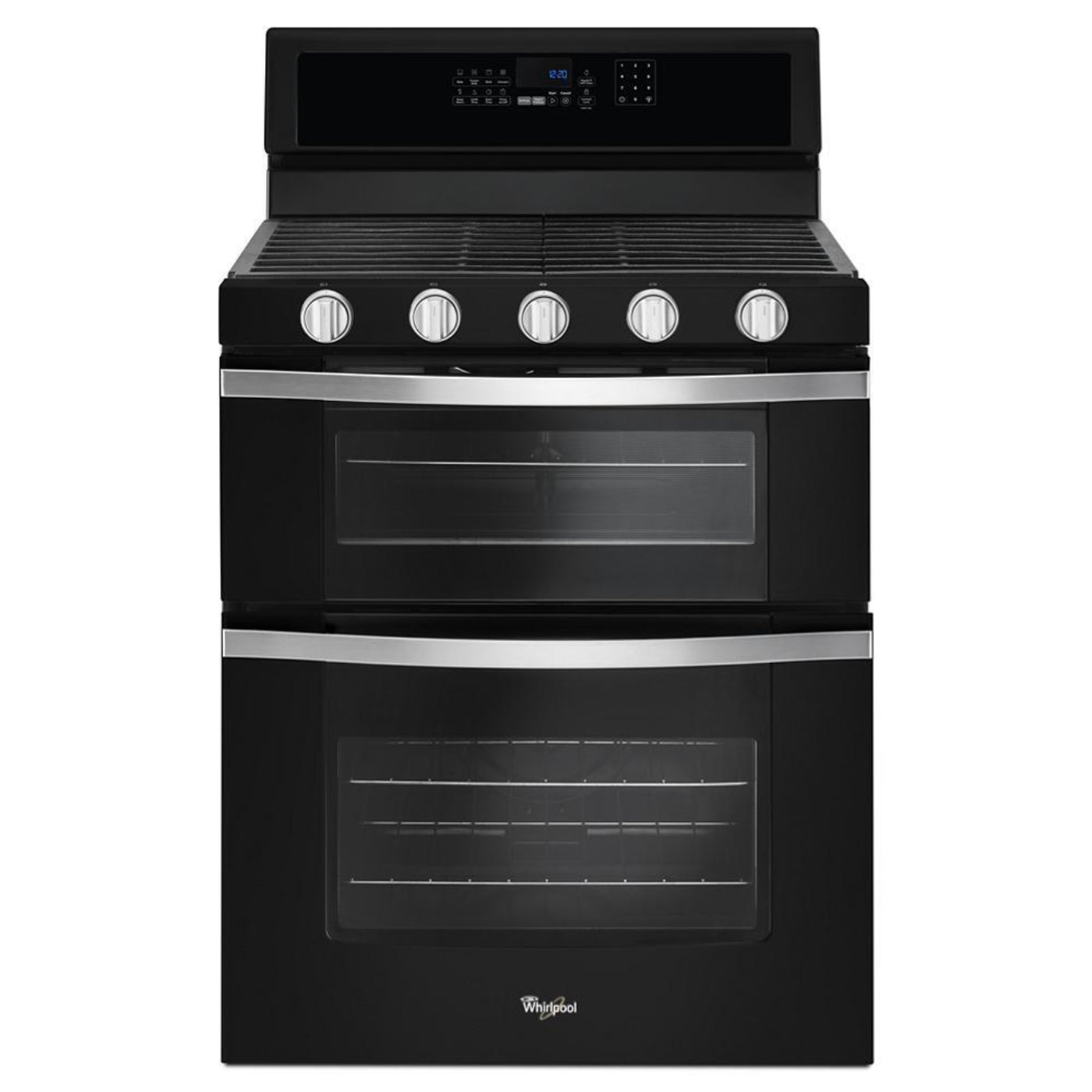 WHIRLPOOL 6.0 Cu. Ft. Gas Double Oven Range with EZ-2-Lift™ Hinged Grates Black - WGG745S0FE