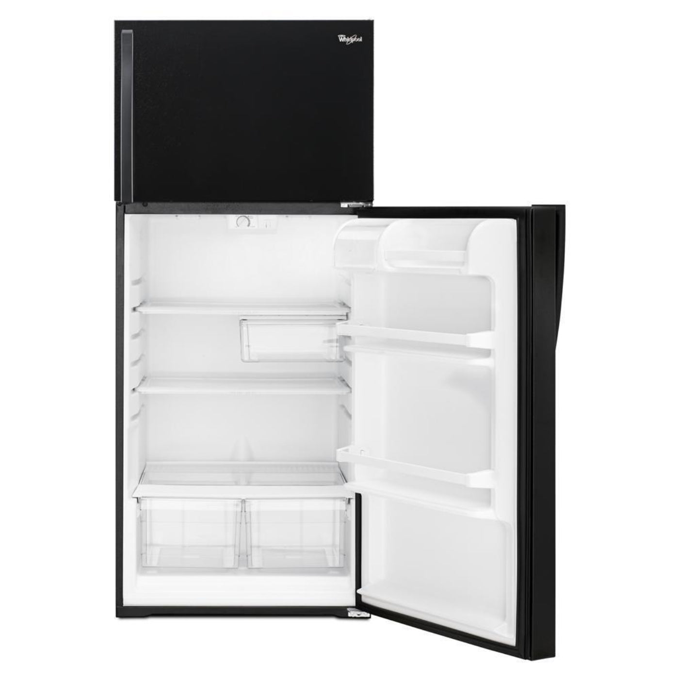 WHIRLPOOL 28-inch Wide Top Freezer Refrigerator - 14 cu. ft. Black - WRT314TFDB