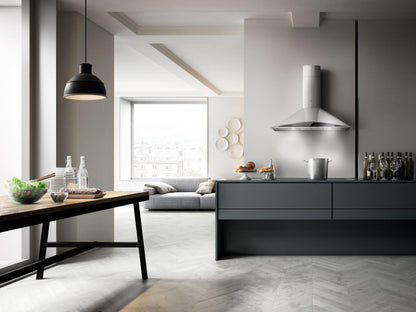 ELICA FOGLIA Wall Mount Range Hood 30" wide - 600CFM in Stainless Steel On Black - EFG630S1