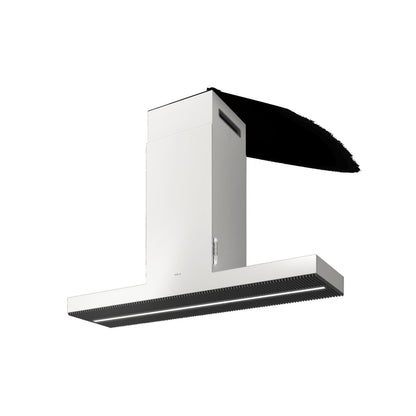 ELICA HAIKU IS Island Range Hood 48" wide - 600CFM in Stainless Steel On White - EHI648WH