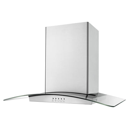 WHIRLPOOL 30" Modern Glass Wall Mount Range Hood in Stainless Steel - WVW75UC0DS