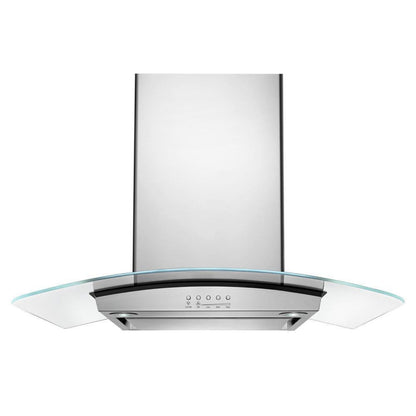 WHIRLPOOL 30" Modern Glass Wall Mount Range Hood in Stainless Steel - WVW75UC0DS