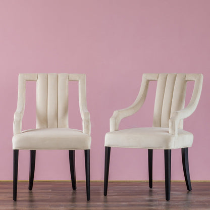 New Pacific Direct Viola Velvet Fabric Klismos Chair 9900033-332