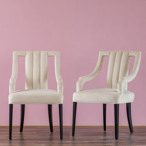 New Pacific Direct Viola Velvet Fabric Klismos Chair 9900033-332