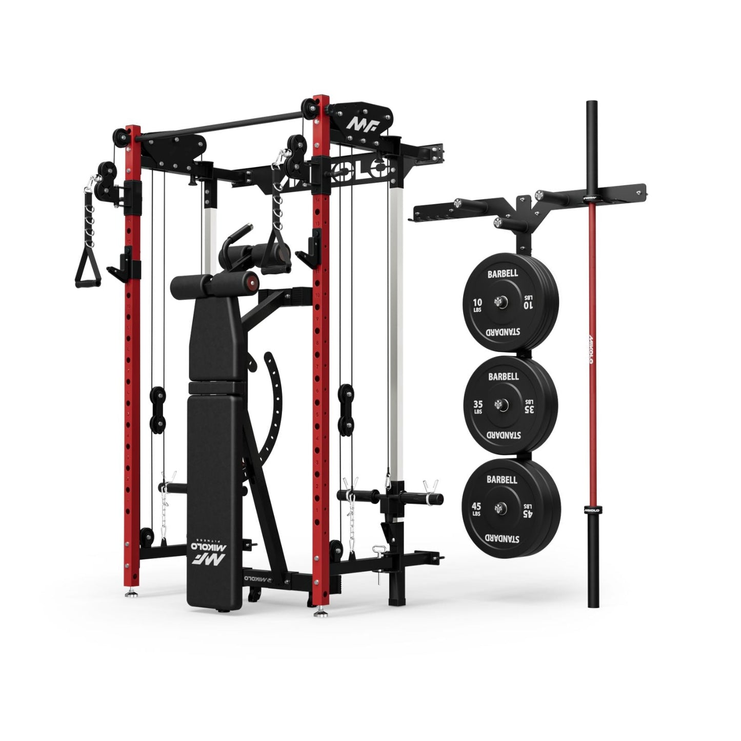 Mikolo Fitness CHEETAH  Wall-Mount Space Saving Pack - HP-WR00-RRB-WS00
