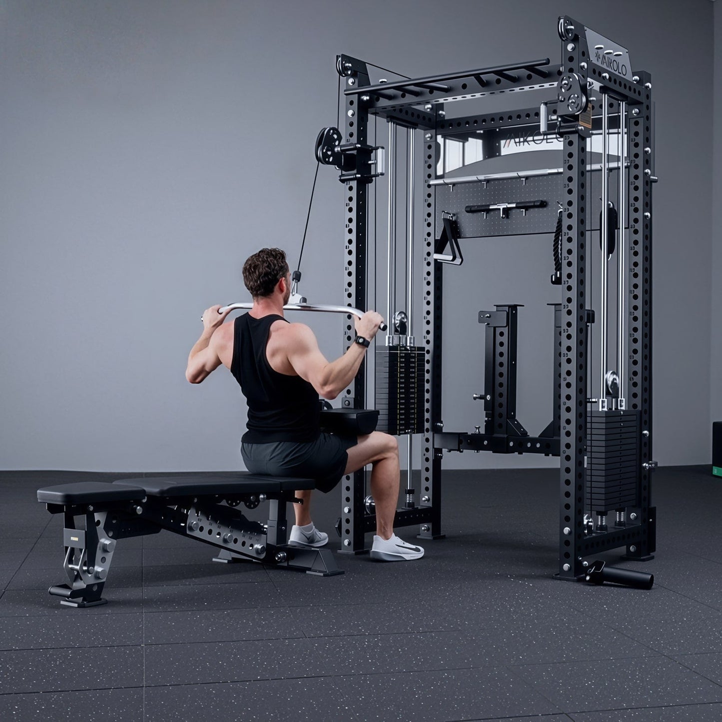 Mikolo Fitness ANUBIS-2.0 Elite Home Gym Package - DM-HR02-2-B-HP4-RBB-DS01