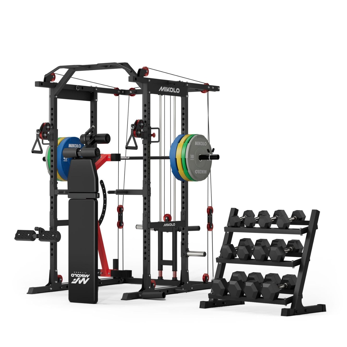 Mikolo Fitness K6-2.0 Ultra Home Gym Package - DM-K8-B-HP-BBB-DS01
