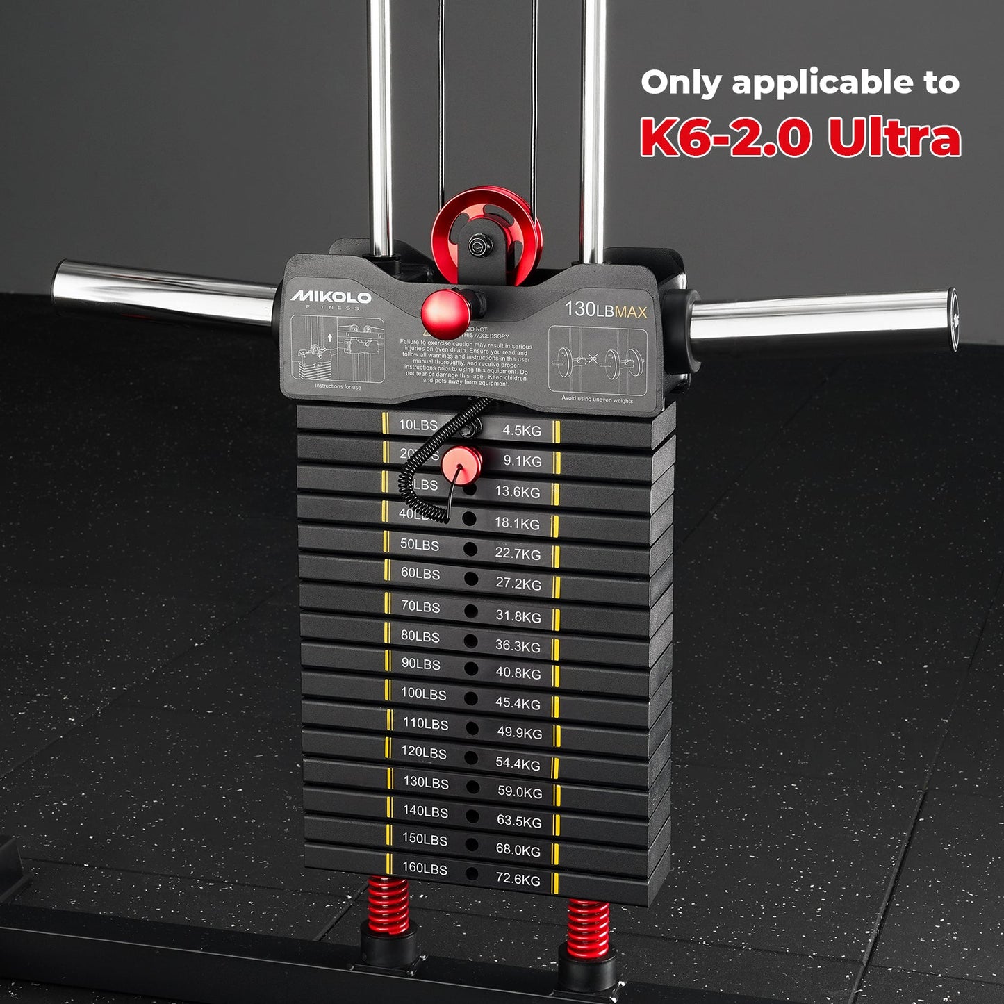 Mikolo Fitness K6-2.0 Elite All-in-One Trainer with Weight Stack - DM-K8-B-WS-S