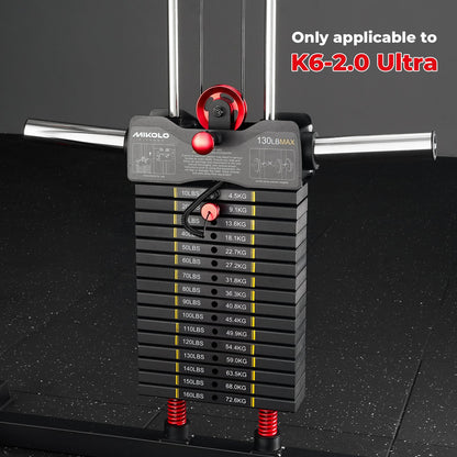Mikolo Fitness K6-2.0 Elite All-in-One Trainer with Weight Stack - DM-K8-B-WS-S