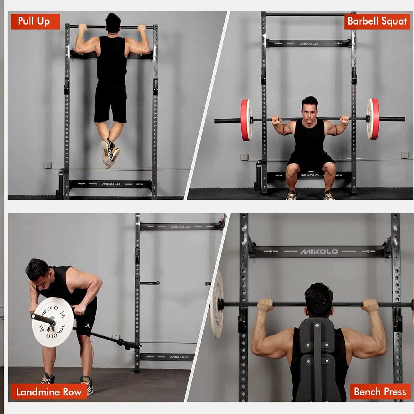 Mikolo Fitness FOLDGYM Wall-Mount Space Saving Pack - DM-QJ-B-HP-CRB