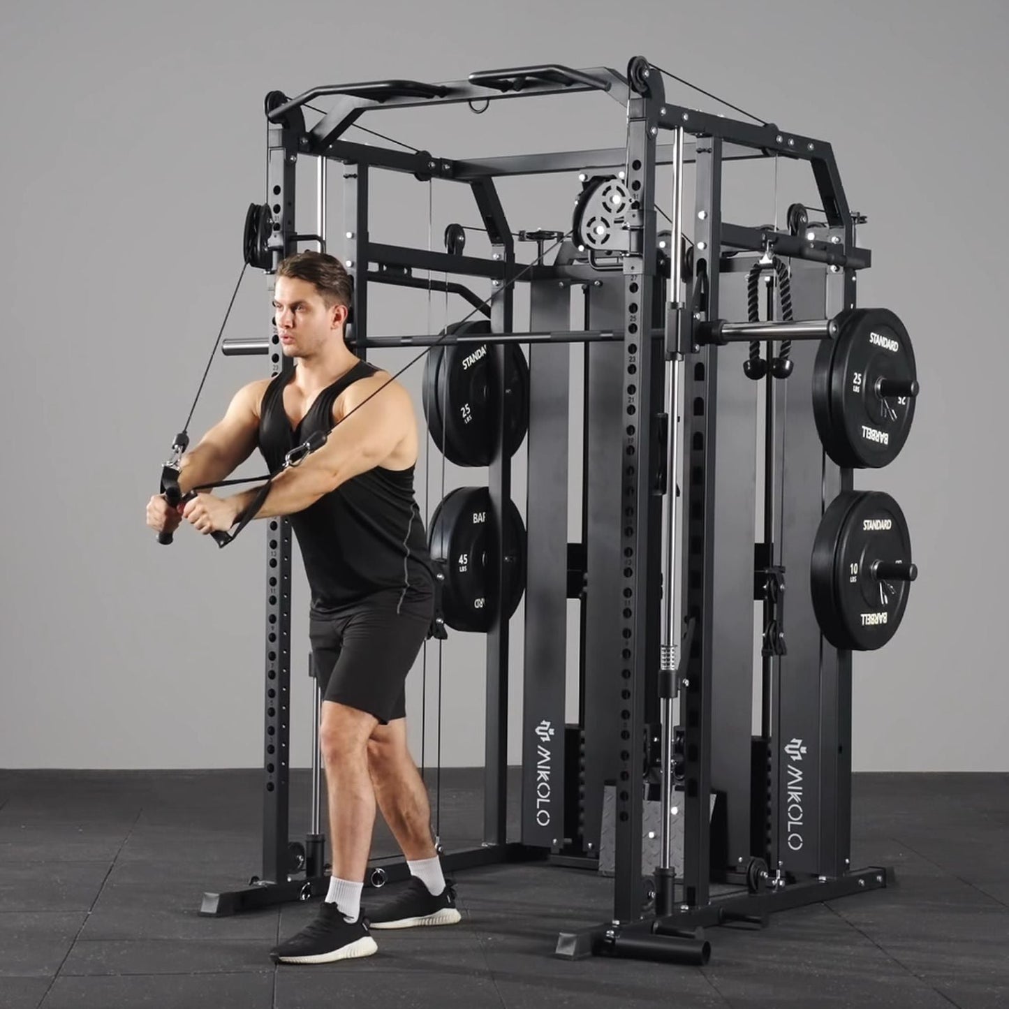 Mikolo Fitness HORUS Smith Machine Functional Trainer With Dual Weight Stack - DM-SM02-B
