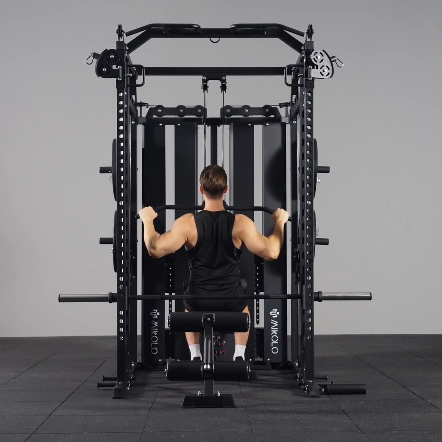 Mikolo Fitness HORUS Smith Machine Functional Trainer With Dual Weight Stack - DM-SM02-B