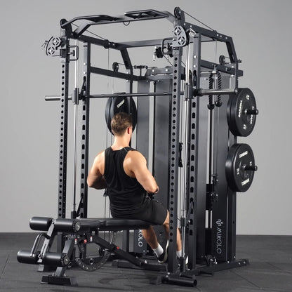 Mikolo Fitness HORUS Smith Machine Functional Trainer With Dual Weight Stack - DM-SM02-B