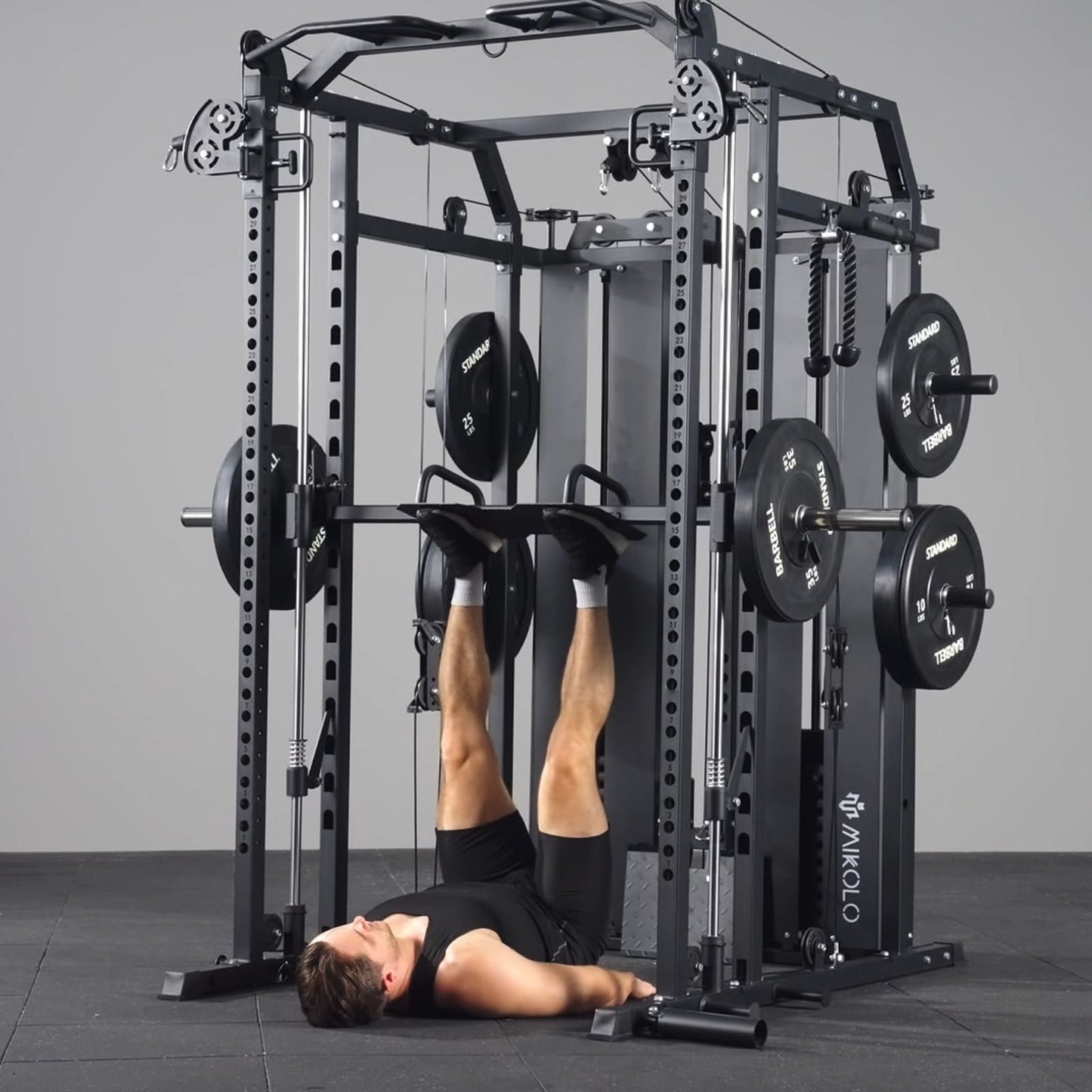 Mikolo Fitness HORUS Smith Machine Functional Trainer With Dual Weight Stack - DM-SM02-B
