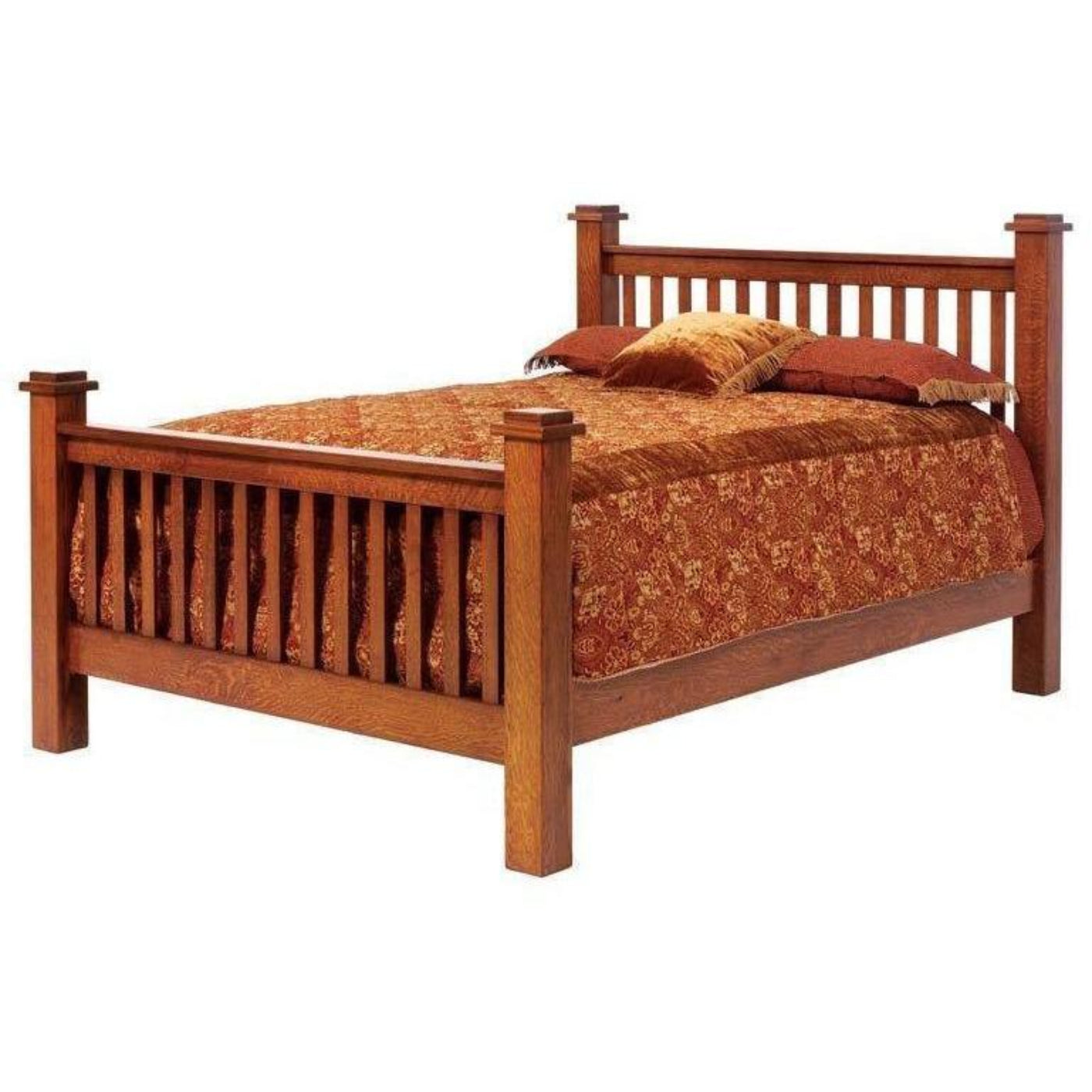 QW Amish Millcraft Old English Vintage Mission Bed - OE222QN