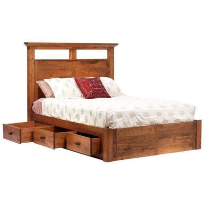 QW Amish Millcraft Redmond Wellington 6 Drawer Pedestal Panel Bed - MCR66QN