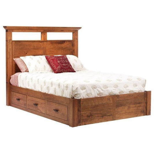 QW Amish Millcraft Redmond Wellington 6 Drawer Pedestal Panel Bed - MCR66QN