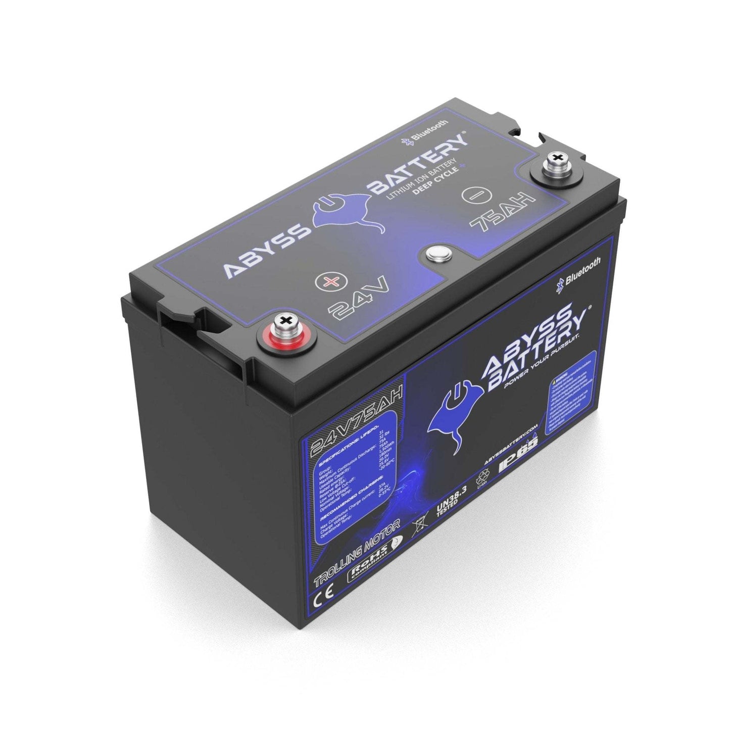 Abyss Battery 24V 75Ah Lithium Trolling Motor Battery - AB-24V75-BT