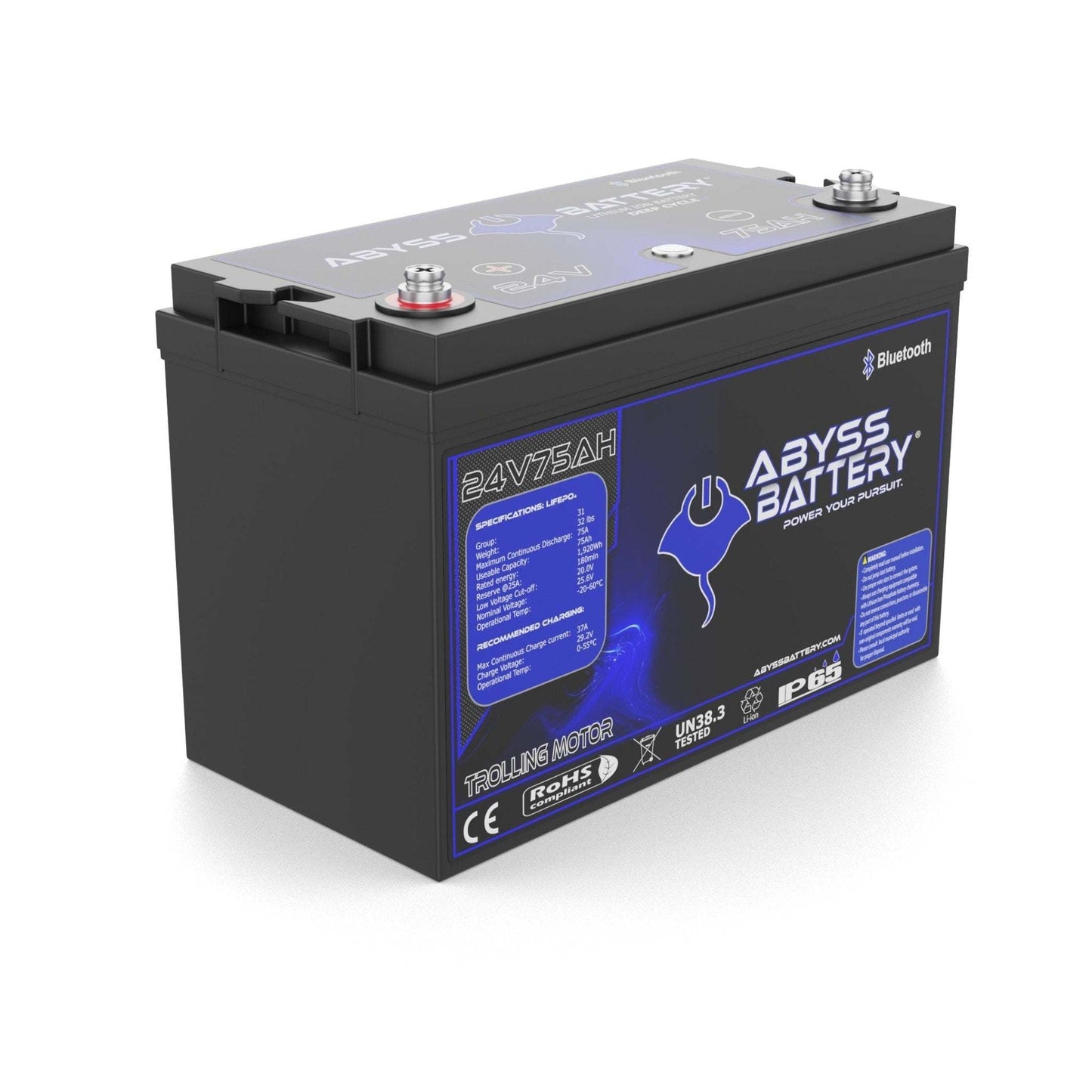 Abyss Battery 24V 75Ah Lithium Trolling Motor Battery - AB-24V75-BT