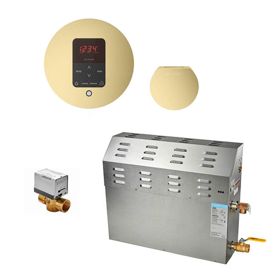 Mr. Steam 400C1ATRDSB - 9kW Steam Bath Generator Package - Round - Satin Brass - 400C1ATRDSB