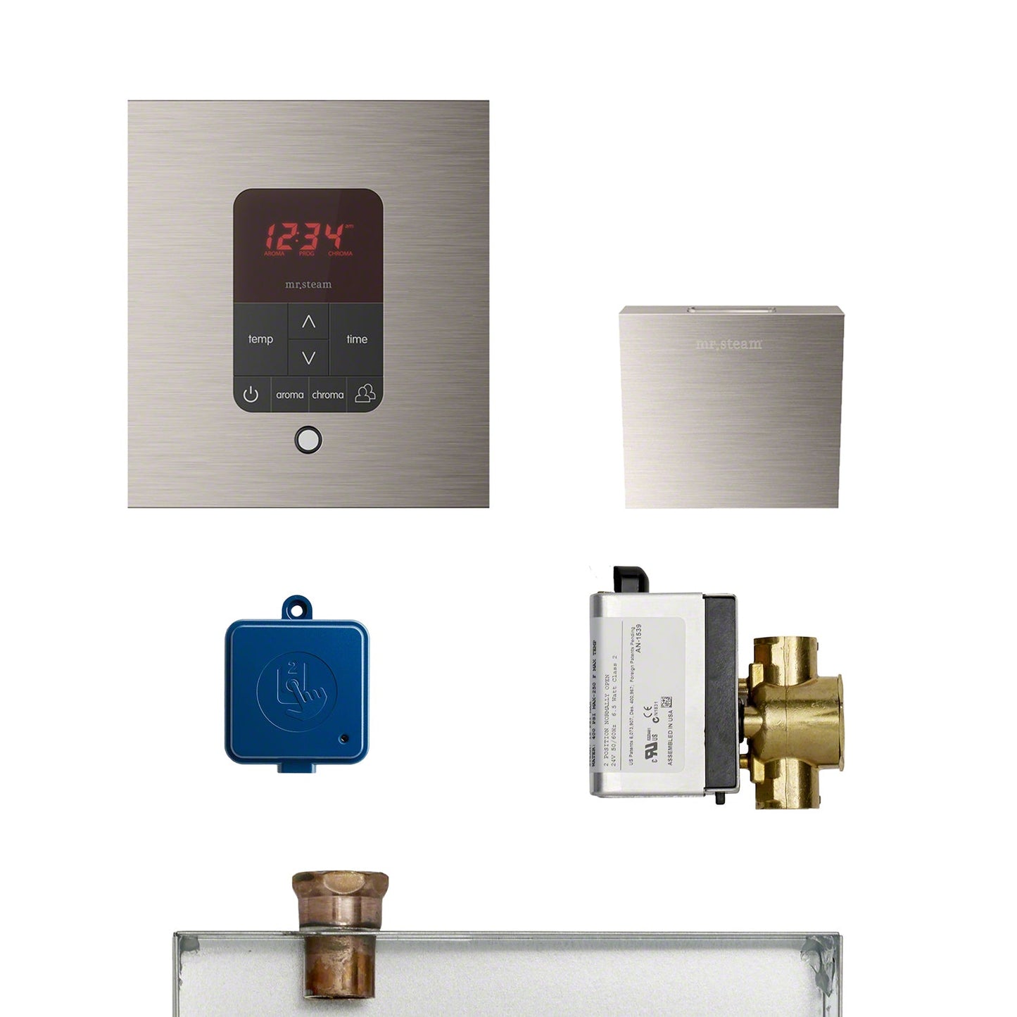 Mr. Steam MSBUTLER1SQ-BN - Butler Steam Generator Control Kit / Package - Square - Brushed Nickel - MSBUTLER1SQ-BN