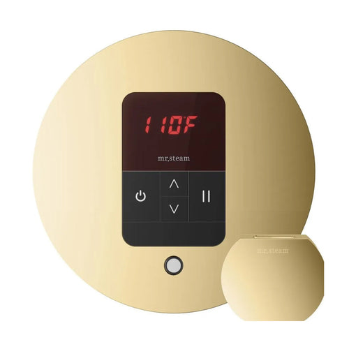 Mr. Steam MSITEMPORD-PB - iTempo Round Steam Shower Control - Polished Brass - MSITEMPORD-PB