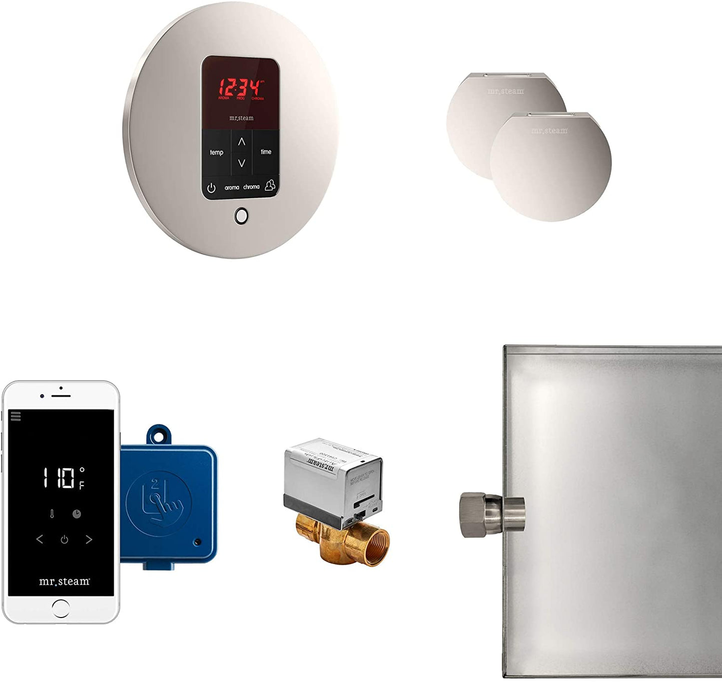 Mr. Steam Butler Max Package Round Polished Nickel - MSBUTLERXRD-PN