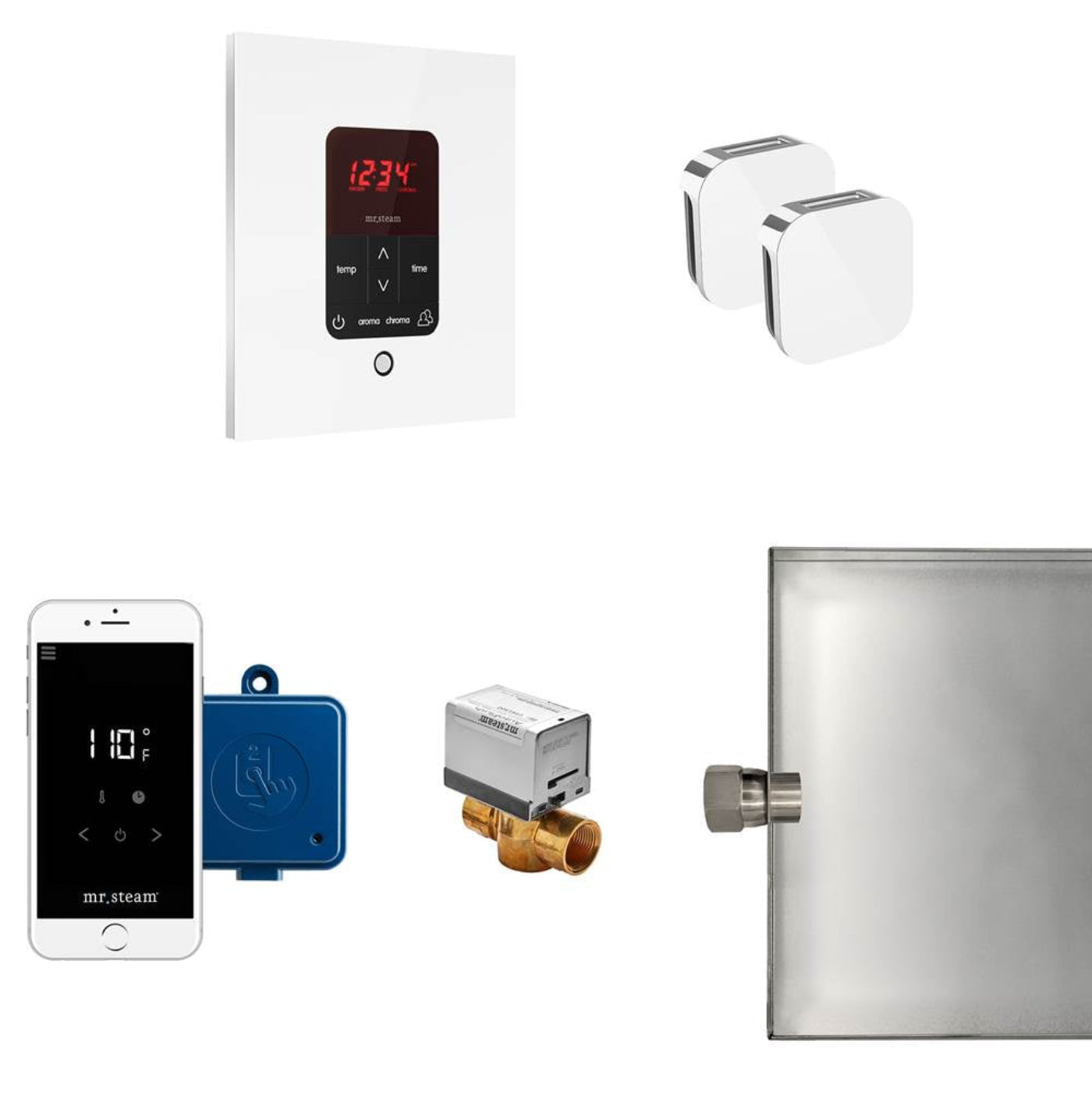 Mr. Steam Butler Max Package Square in White - MSBUTLERXSQ-WH