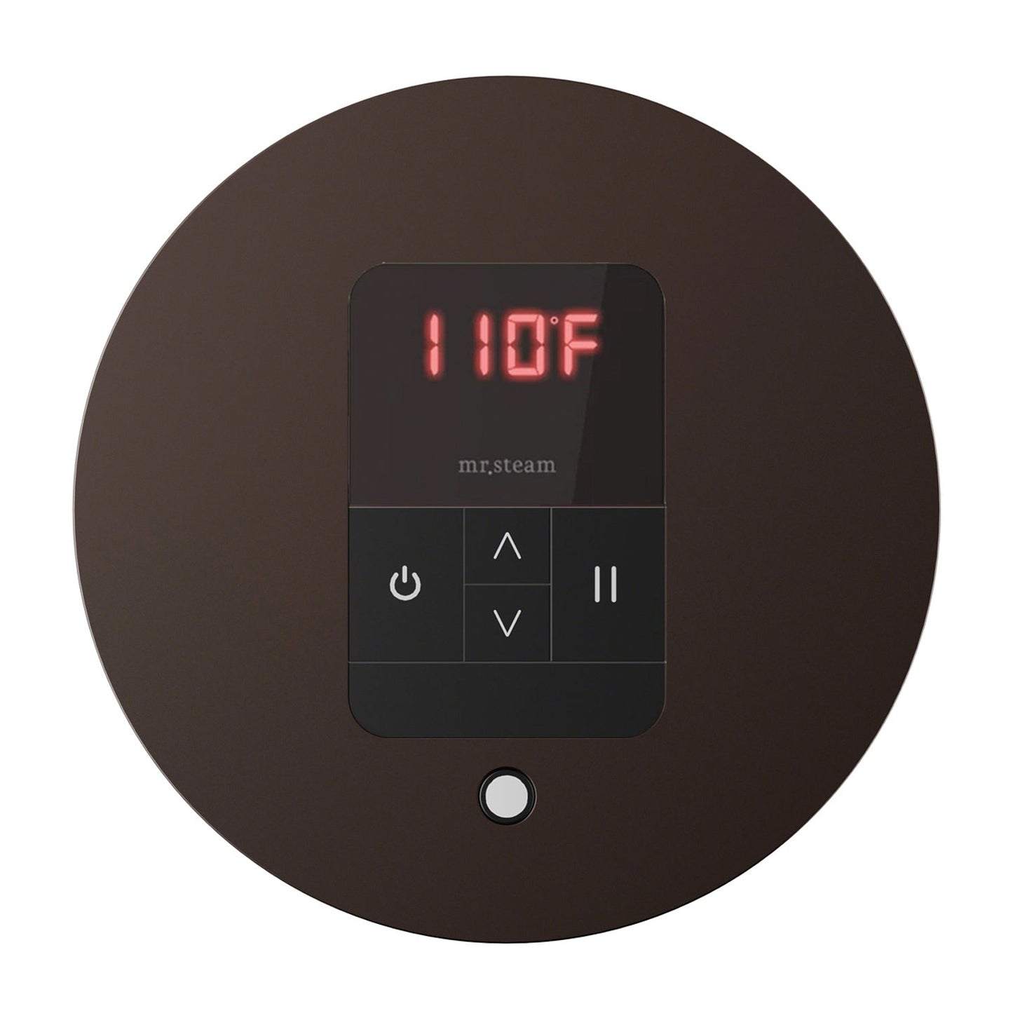 Mr. Steam iTempo Round Steam Shower Control in Black with Polished Chrome Bezel - MSITEMPORD-BK