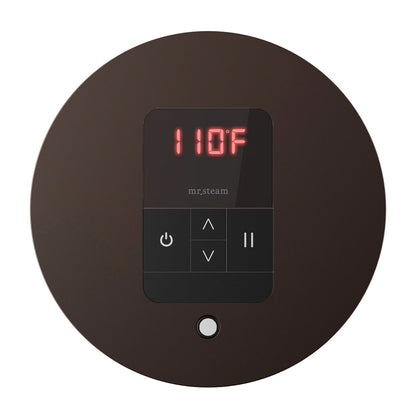 Mr. Steam iTempo Round Steam Shower Control in Black with Polished Chrome Bezel - MSITEMPORD-BK