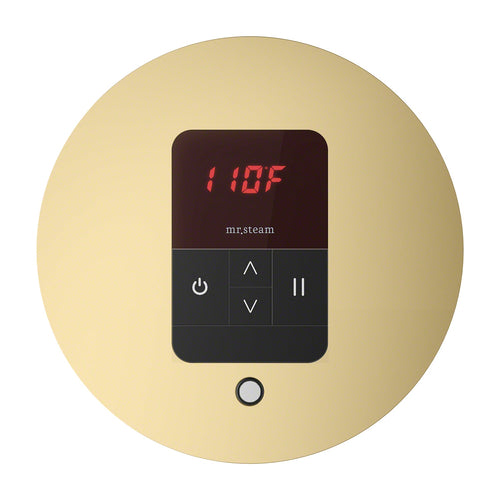 Mr. Steam iTempo Round Steam Shower Control in Satin Brass - MSITEMPORD-SB