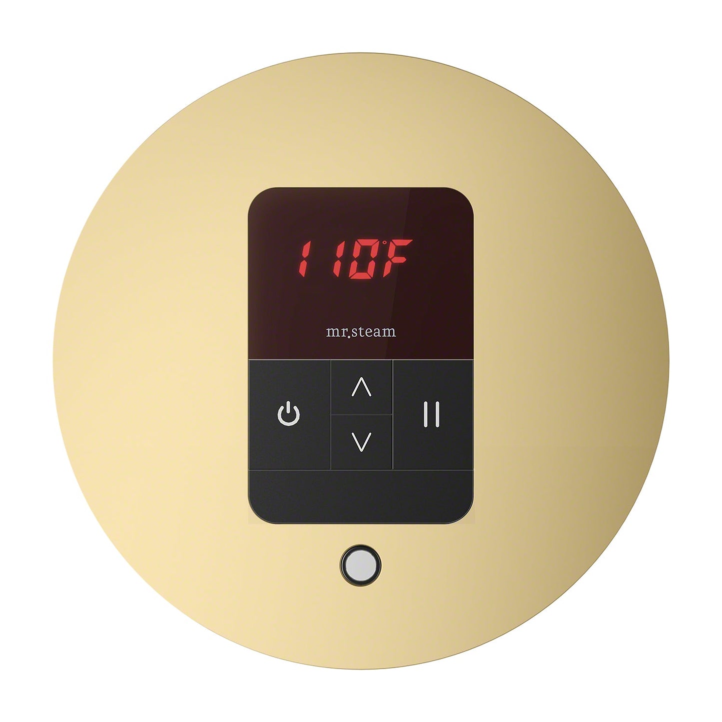 Mr. Steam iTempo Round Steam Shower Control in Satin Brass - MSITEMPORD-SB